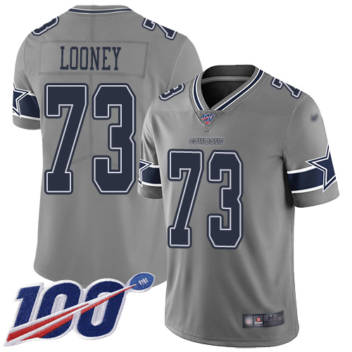 Men Dallas Cowboys Limited Gray Joe Looney #73 100th Season Inverted Legend NFL Jersey